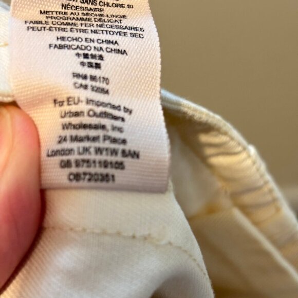 Free People High Waist 90s Peg Paperbag Cream Pleated Belted Trousers Pants - Picture 12 of 13